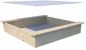 Preview: SOULET Sandkasten Holz Holzsandkasten mit Unterlegplane und Abdeckplane 118x118 