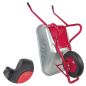 Preview: Matrix Schubkarre Profi 100l 250kg PU-Rad Bauschubkarre rot mit Bodenblech 