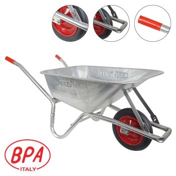 BPA Schubkarre pannensicher Vollgummirad 100l verzinkt ***Winter geeignet*** 