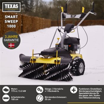 TEXAS Kehrmaschine Benzin Schneekehrmaschine Laubkehrer 100cm Smart Sweep 1000 