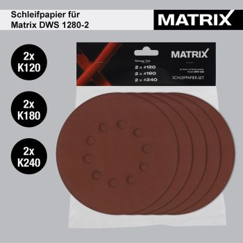 MATRIX Schleifpapier Schleifscheibe Trockenbauschleifer DWS 1280-2 DWS 1200 30x 