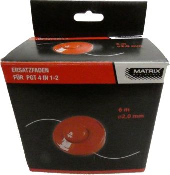 Matrix Ersatzteil Fadenspule komplett für Rasentrimmer PGT 4in1 -2 | 6m | 2,0mm 