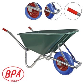 BPA Schubkarre pannensicher Vollgummirad Bauschubkarre 100l PP Mulde *2.WAHL* 