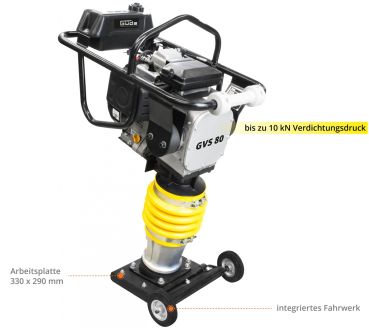 GÜDE GVS 80 Vibrationsstampfer Verdichter Stampfer Fahrwerk 79kg 10kN 