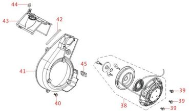 MATRIX Ersatzteil Seilzugstarter für Stromerzeuger Stromgenerator PG 2000i-USB 