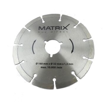 Matrix 2x Diamantsägeblatt Ø 160 mm x 32mm, x 1,3mm, Diamanttrennscheibe, Diamantscheibensägeblatt 