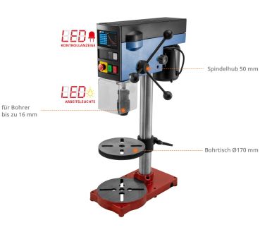 GÜDE Tischbohrmaschine Ständerbohrmaschine Bohrmaschine GTB 14 PRO 300 Watt 