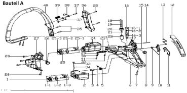 MATRIX Ersatzteil Tankgehäuse für Benzin Kettensäge Motorsäge Säge MCS 38-36 