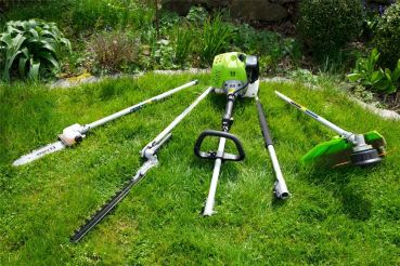 ZIPPER ZI-GPS252 Gartenpflegeset Motorsense Trimmer Heckenschere Astsäge 