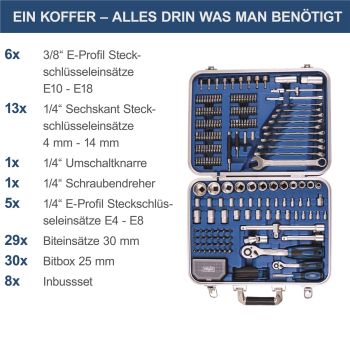 Scheppach Werkzeugkoffer TB235 Werkzeugkasten Werkzeugkiste 233 teilig im Koffer 