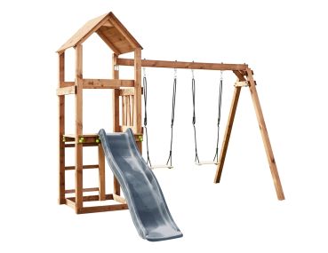 SOULET Spielturm Noumea Kinder Klettergerüst Schaukel Rutsche Spielplatz 