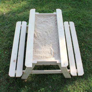 SOULET Picknicktisch mit Sandkasten Holztisch Spieltisch Kiefernholz Gartentisch 