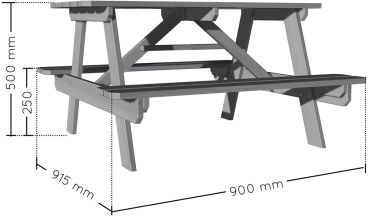 SOULET Picknicktisch lasiert Holztisch Spieltisch Kiefernholz Gartentisch 