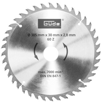 GÜDE Holzsägeblatt HM 305x30 mm - 60 Zähne - Ersatzblatt Sägeblatt