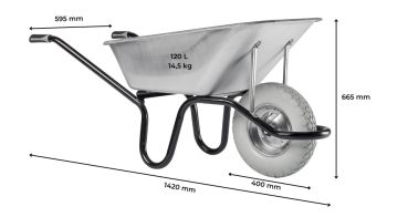 HAEMMERLIN Bauschubkarre Schubkarre Aktiv Excellium 120 PU-Rad 250kg 