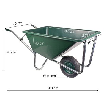 Matrix Schubkarre Stall Pferde Garten Großmuldenkarre 240l 250kg 1-Rad Luft-Rad 