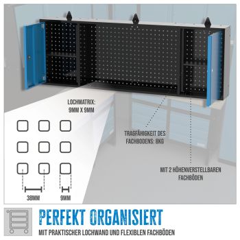 GÜDE Werkstatteinrichtung Wandschrank Werkzeugschrank GWS 2T/L XL 