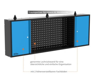 GÜDE Werkstatteinrichtung Wandschrank Werkzeugschrank GWS 2T/L XL 