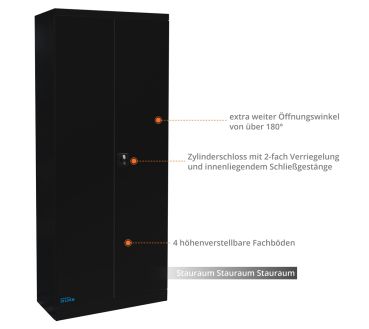 Güde Werkzeugschrank TYP B Black Line Stahlschrank 4 Fachböden, Zylinderschloss 