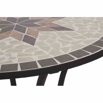 SIENA GARDEN Bistrotisch Stella Ø 70x71 cm 4-Sitzer Keramik in Mosaikoptik Tisch 