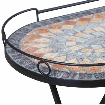 SIENA GARDEN Serviertisch Prato 41x67,5x60 cm klappbar Mosaikoptik Gartenmöbel 