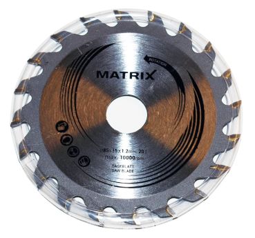 MATRIX Sägeblatt 3x Handkreissäge TCT Ersatzsägeblatt AKCS 12V Li 85mm 20 Zähne 