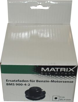 Matrix 3x Ersatzteil Fadenspule komplett für Rasentrimmer BMS 900-4-2 5m 2,4mm 