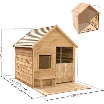 SOULET Spielhaus Kinder Garten Kinderspielhaus Holz Gartenhaus Heidi Terrasse 