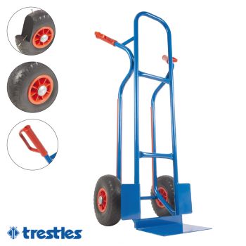 TRESTLES Profi Sackkarre robust mit Treppenrutsche Vollgummireifen 250kg S04blau 