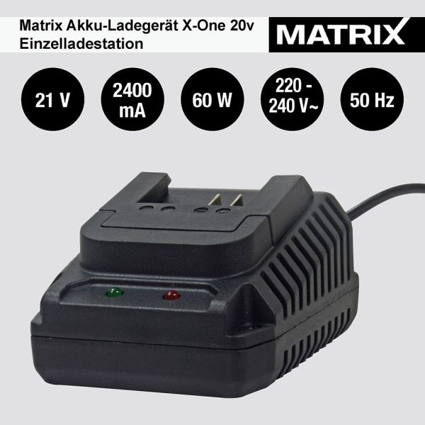 Matrix Akku Ladegerät 2,4A für Matrix X-One auch passend für Kawasaki Power 20 