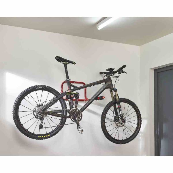 MOTTEZ Fahrradwandhalter für 2-Räder 520 x 440 x 300 mm Fahrradständer, Rot 