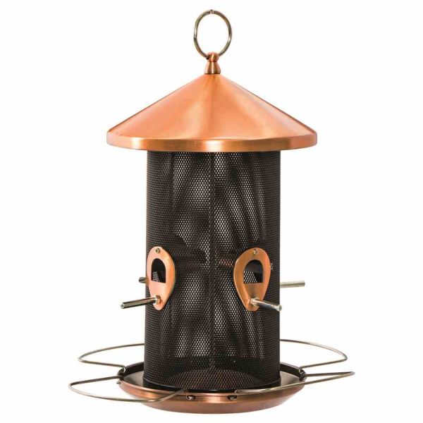 SIENA GARDEN Vogelfuttersäule Copper Line für Mischfutter 31cm schwarz/kupfer 