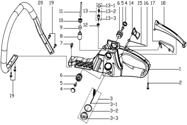 MATRIX Ersatzteil Auslösesperre für Benzin Kettensäge Motorsäge MCS 46-45 