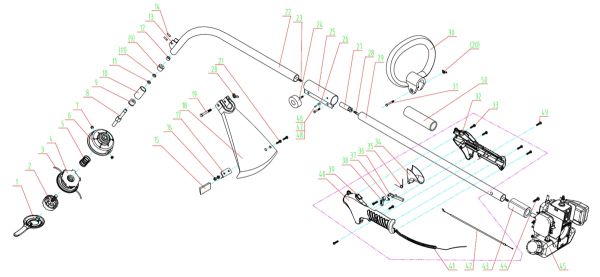 MATRIX Ersatzteil Dichtung Fadenspule für Benzin Motorsense Rasentrimmer BMT 750 