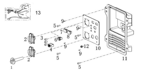 MATRIX Ersatzteil Verkabelung Bedienfeldaufnahme Stromerzeuger PG 3000i-USB 