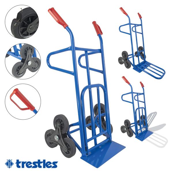 TRESTLES Profi Sackkarre klappbar Treppensteiger Transportkarre 200kg S20 blau 