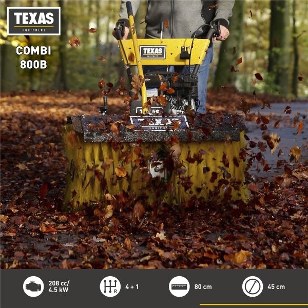 TEXAS Kehrmaschine Benzin Schneekehrmaschine Laubkehrer Combi 800B Briggs 2in1 