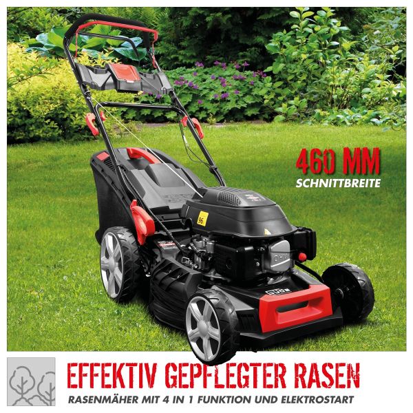 GÜDE Benzin Rasenmäher 46 cm Schnittbreite Grasmäher ECO WHEELER 464.4 R LI-ES 