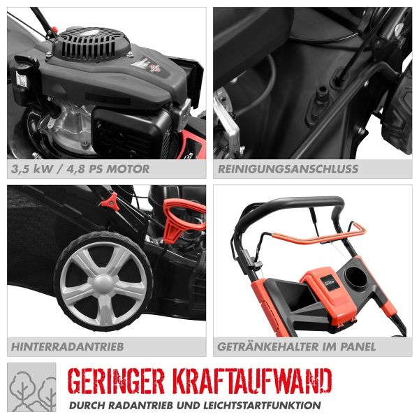 GÜDE Benzin Rasenmäher Mäher 51 cm Schnittbreite Radantrieb BIG WHEELER 514.7 R 