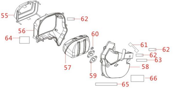 MATRIX Ersatzteil Schalldämpfer Auspuff Stromerzeuger Generator PG 3000i-USB 