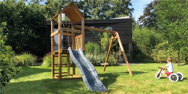 SOULET Spielturm Noumea Kinder Klettergerüst Schaukel Rutsche Spielplatz 