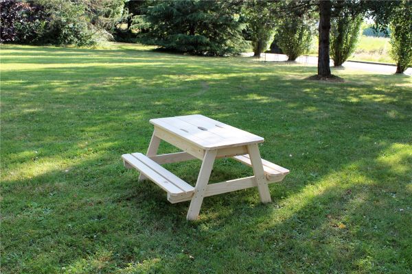 SOULET Picknicktisch mit Sandkasten Holztisch Spieltisch Kiefernholz Gartentisch 