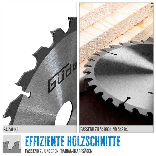 GÜDE Holzsägeblatt HM 190x30 mm - 24 Zähne - Ersatzblatt Sägeblatt 