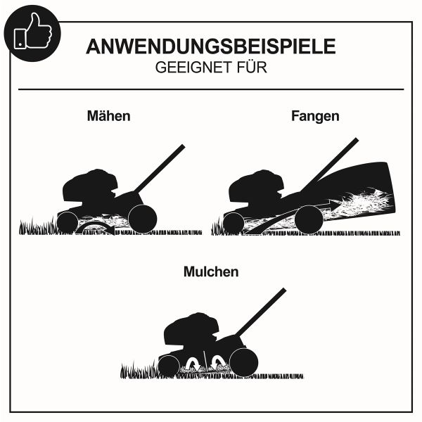 Scheppach Rasenmäher Benzin mit Antrieb 42cm Schnittbreite 5in1 3,3PS MS132-42B 