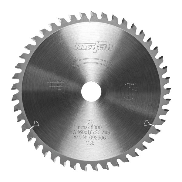 MAFELL Hartmetall Sägeblatt GT 160 x 1,2/1,8 x 20 mm - 45-3 Zähne - Ersatzblatt 