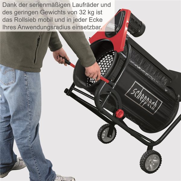 SCHEPPACH RS350 Gartenrollsieb Trommelsieb Siebtrommel Kompostsieb Erdsieb 230V 