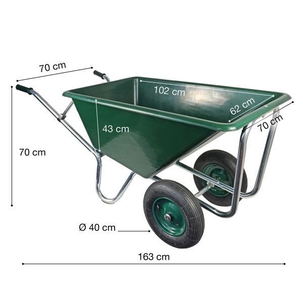 Matrix Schubkarre Stall Pferde Garten Großmuldenkarre 240l 250kg 2-Rad Luft-Rad 