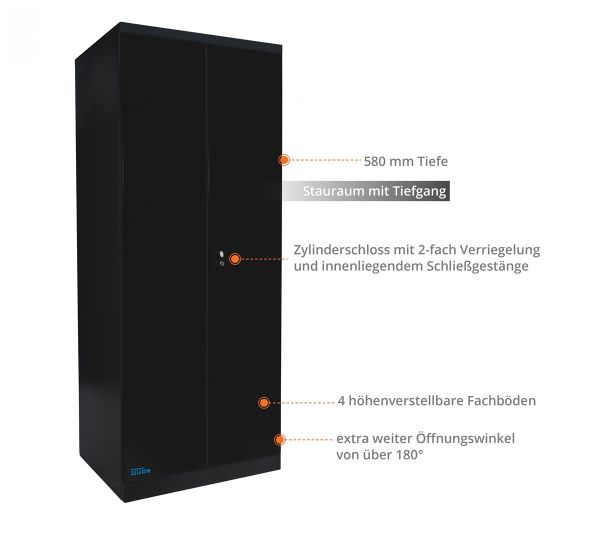 Güde Werkzeugschrank BG Black Line Stahlschrank 4 höhenverstellbaren Fachböden 