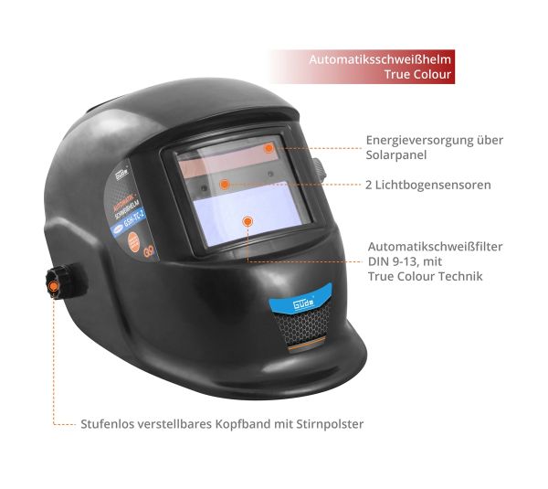 GÜDE automatischer Schweißhelm Schweißmaske Schweißschild GSH-TC-2 