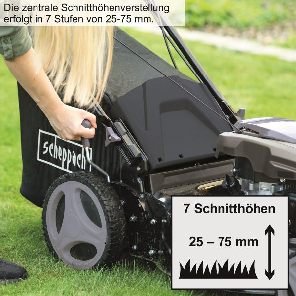 Scheppach Rasenmäher Benzin mit Antrieb 51cm Schnittbreite 6in1 4,1PS MS173-51B 